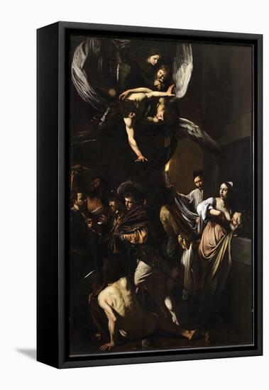 Seven Works of Mercy-Caravaggio-Framed Stretched Canvas