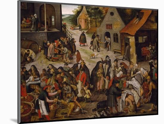 Seven Works of Mercy-Pieter Brueghel the Younger-Mounted Giclee Print