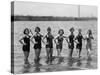 Seven Young Women in Bathing Suits in the Potomac River at Arlington Beach, April 29, 1925-null-Stretched Canvas