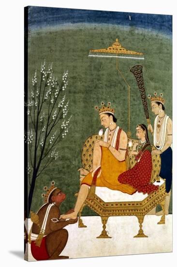 Seventh Incarnation of Vishnu as Rama-Chandra: Rama and Sita Reunited-null-Stretched Canvas