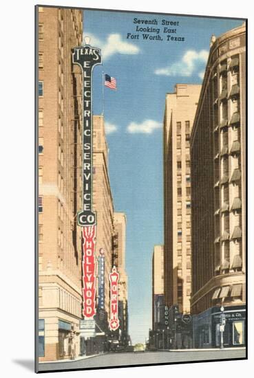 Seventh Street, Fort Worth, Texas-null-Mounted Art Print