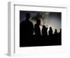 Several Africans Immigrants Chat at Sunset Outside of the Holding Centre for Immigrants-null-Framed Photographic Print