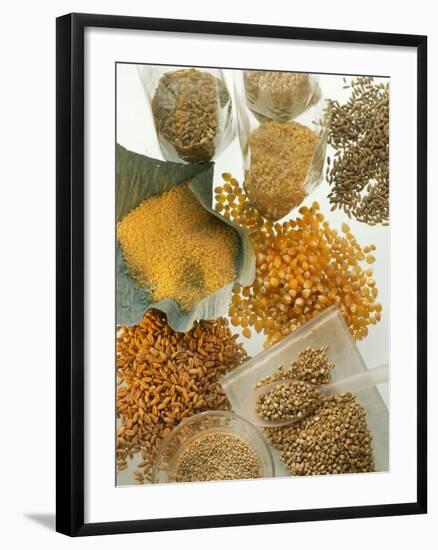 Several Different Types of Cereal-Eising Studio Food Photo and Video-Framed Photographic Print