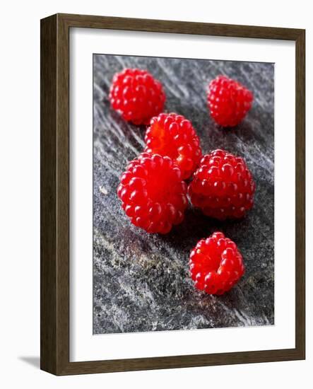 Several Japanese Wineberries on a Stone Board-Paul Williams-Framed Photographic Print