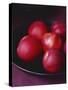 Several Nectarines in a Black Dish-Michael Paul-Stretched Canvas