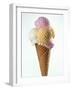 Several Scoops of Different Ice Cream in One Cone-Stefan Oberschelp-Framed Photographic Print