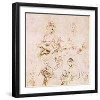 Several Studies of a Madonna and Child-Raphael-Framed Giclee Print