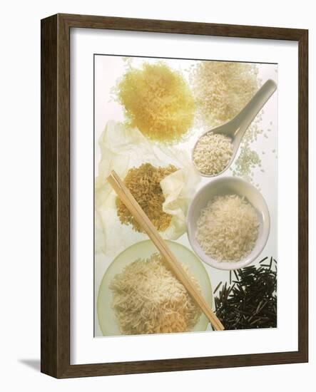 Several Types of Rice-Eising Studio Food Photo and Video-Framed Photographic Print