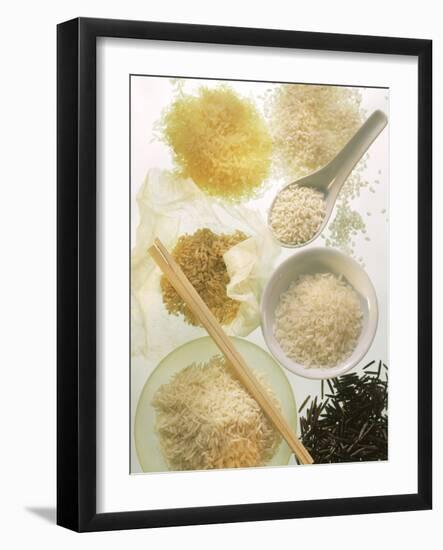 Several Types of Rice-Eising Studio Food Photo and Video-Framed Photographic Print