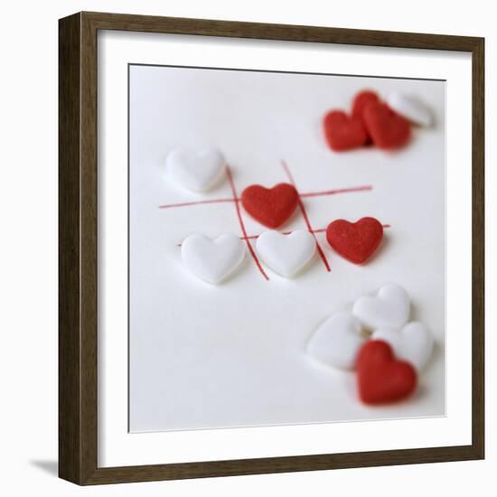 Several White and Red Grape Sugar Hearts-Anita Brantley-Framed Photographic Print