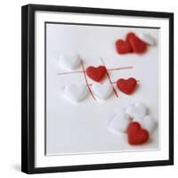 Several White and Red Grape Sugar Hearts-Anita Brantley-Framed Photographic Print