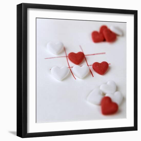 Several White and Red Grape Sugar Hearts-Anita Brantley-Framed Photographic Print