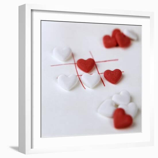 Several White and Red Grape Sugar Hearts-Anita Brantley-Framed Photographic Print