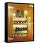 Several Wine Bottles in Wood-Panelled Drinks Cabinet-Peter Medilek-Framed Stretched Canvas