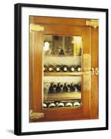 Several Wine Bottles in Wood-Panelled Drinks Cabinet-Peter Medilek-Framed Photographic Print