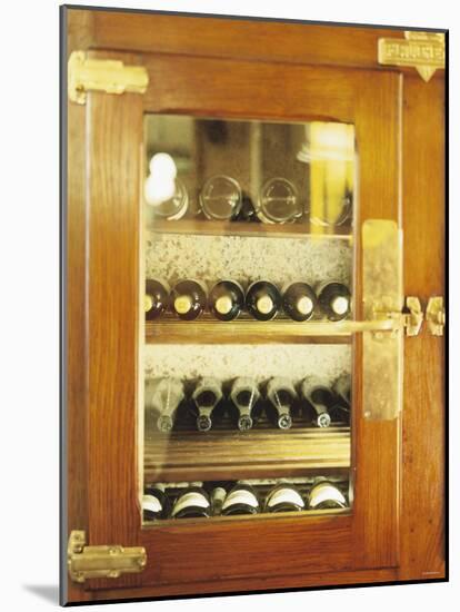 Several Wine Bottles in Wood-Panelled Drinks Cabinet-Peter Medilek-Mounted Photographic Print