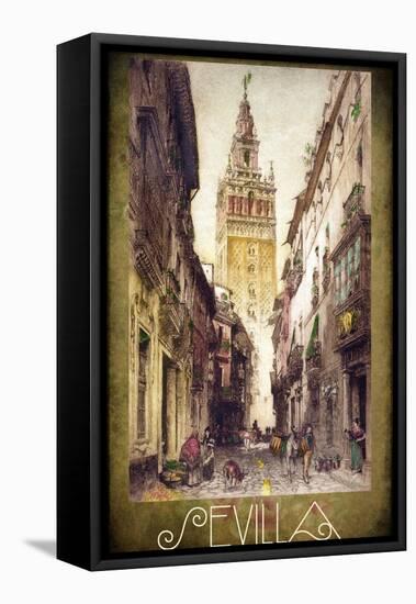 Sevilla Street Scene-null-Framed Stretched Canvas