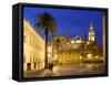 Seville Cathedral (Catedral) and the Giralda at Night-Stuart Black-Framed Stretched Canvas