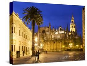 Seville Cathedral (Catedral) and the Giralda at Night-Stuart Black-Stretched Canvas