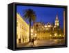 Seville Cathedral (Catedral) and the Giralda at Night-Stuart Black-Framed Stretched Canvas