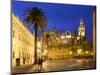 Seville Cathedral (Catedral) and the Giralda at Night-Stuart Black-Mounted Photographic Print