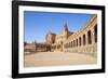 Seville Plaza de Espana with ceramic tiled alcoves and arches, Maria Luisa Park, Seville, Spain-Neale Clark-Framed Photographic Print