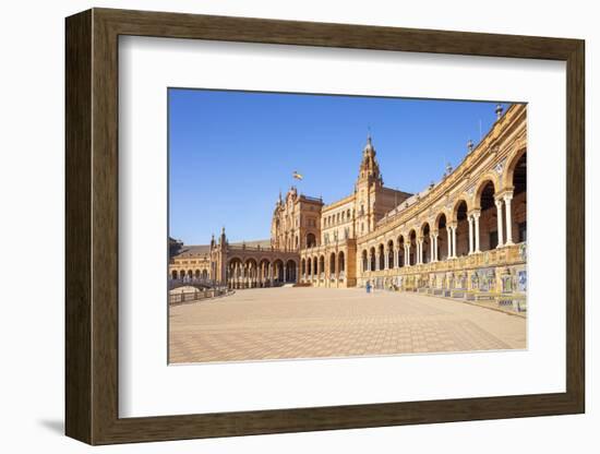 Seville Plaza de Espana with ceramic tiled alcoves and arches, Maria Luisa Park, Seville, Spain-Neale Clark-Framed Photographic Print