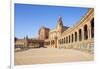 Seville Plaza de Espana with ceramic tiled alcoves and arches, Maria Luisa Park, Seville, Spain-Neale Clark-Framed Photographic Print