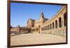 Seville Plaza de Espana with ceramic tiled alcoves and arches, Maria Luisa Park, Seville, Spain-Neale Clark-Framed Photographic Print