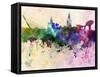 Seville Skyline in Watercolor Background-paulrommer-Framed Stretched Canvas