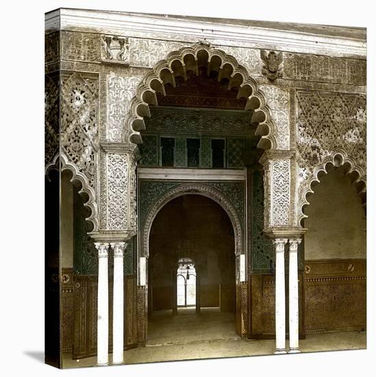 Seville (Spain), the Alcazar, Door of the Room of the Ambassadors-Leon, Levy et Fils-Stretched Canvas