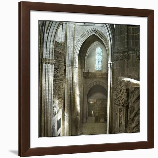 Seville (Spain), the Cathedral's Nave-Leon, Levy et Fils-Framed Photographic Print