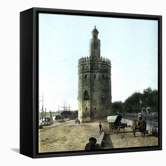 Seville (Spain), the Tower of Gold-Leon, Levy et Fils-Framed Stretched Canvas