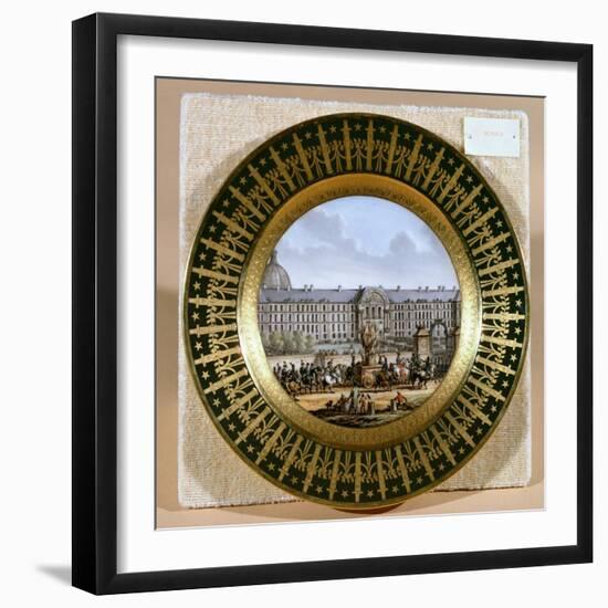 Sevres Plate Depicting the Arrival of the Sword of Frederick II the Great-null-Framed Giclee Print