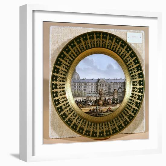 Sevres Plate Depicting the Arrival of the Sword of Frederick II the Great-null-Framed Giclee Print