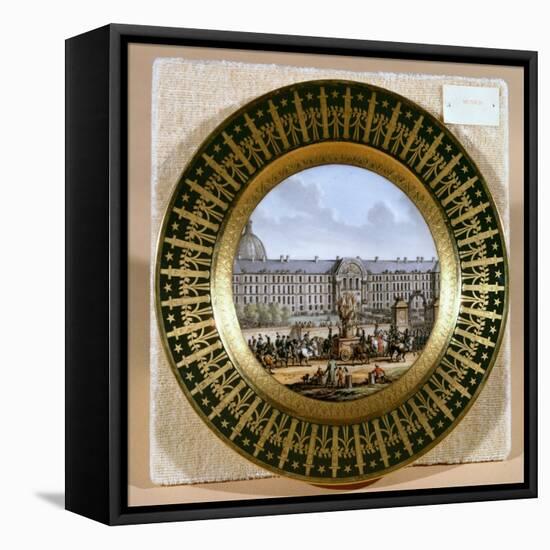 Sevres Plate Depicting the Arrival of the Sword of Frederick II the Great-null-Framed Stretched Canvas