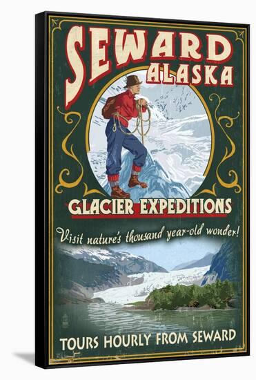 Seward, Alaska - Glacier Tours-Lantern Press-Framed Stretched Canvas