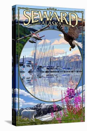 Seward, Alaska - Montage-Lantern Press-Stretched Canvas