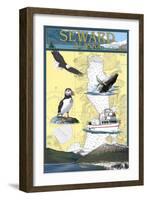 Seward, Alaska - Nautical Chart-Lantern Press-Framed Art Print