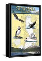 Seward, Alaska - Nautical Chart-Lantern Press-Framed Stretched Canvas