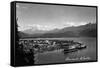 Seward, Alaska - Panoramic View of Town and Harbor-Lantern Press-Framed Stretched Canvas