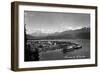 Seward, Alaska - Panoramic View of Town and Harbor-Lantern Press-Framed Art Print