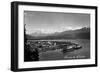 Seward, Alaska - Panoramic View of Town and Harbor-Lantern Press-Framed Art Print