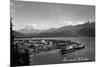 Seward, Alaska - Panoramic View of Town and Harbor-Lantern Press-Mounted Premium Giclee Print