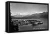 Seward, Alaska - Panoramic View of Town and Harbor-Lantern Press-Framed Stretched Canvas