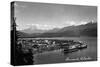 Seward, Alaska - Panoramic View of Town and Harbor-Lantern Press-Stretched Canvas