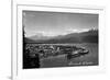 Seward, Alaska - Panoramic View of Town and Harbor-Lantern Press-Framed Art Print