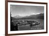 Seward, Alaska - Panoramic View of Town and Harbor-Lantern Press-Framed Art Print