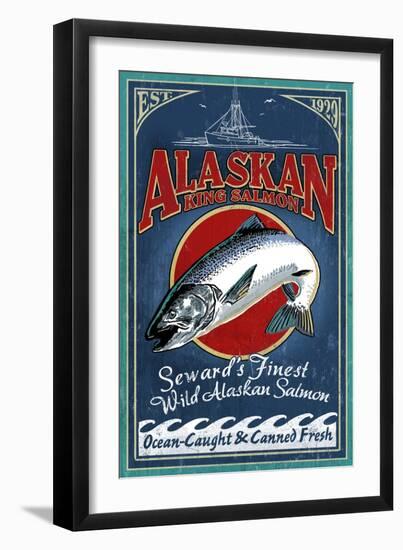 Seward, Alaska - Salmon-Lantern Press-Framed Art Print