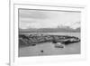 Seward, Alaska View of Town and Ships in Harbor Photograph - Seward, AK-Lantern Press-Framed Premium Giclee Print